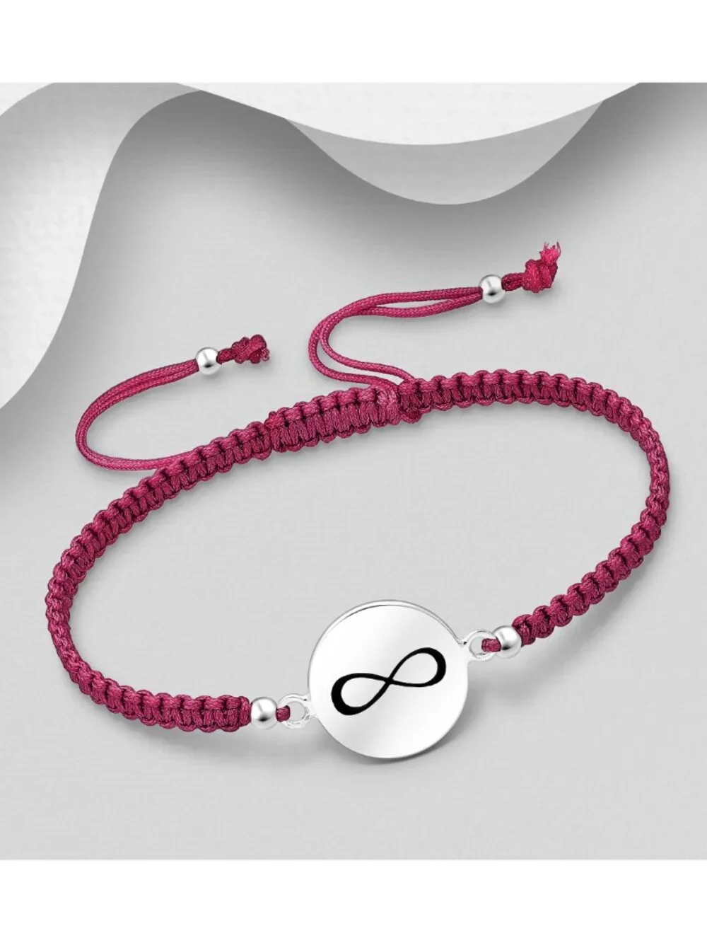 925 Sterling Silver Infinity with Adjustable Thread Bracelet